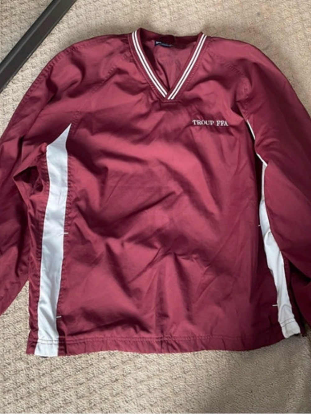 Sport-Tek Maroon Zip Jacket with White Trim